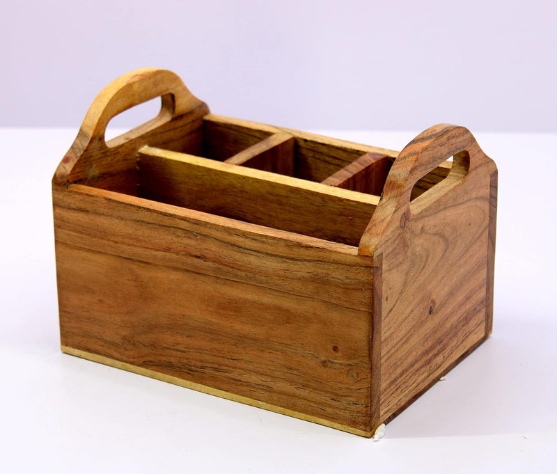 eSplanade Wooden Cutlery Spoon Stand for Dining Table Chammach Stand  Multipurpose Cutlery Holder for Kitchen Rack Style 1 - Image 5