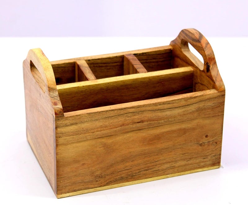 eSplanade Wooden Cutlery Spoon Stand for Dining Table Chammach Stand  Multipurpose Cutlery Holder for Kitchen Rack Style 1 - Image 4