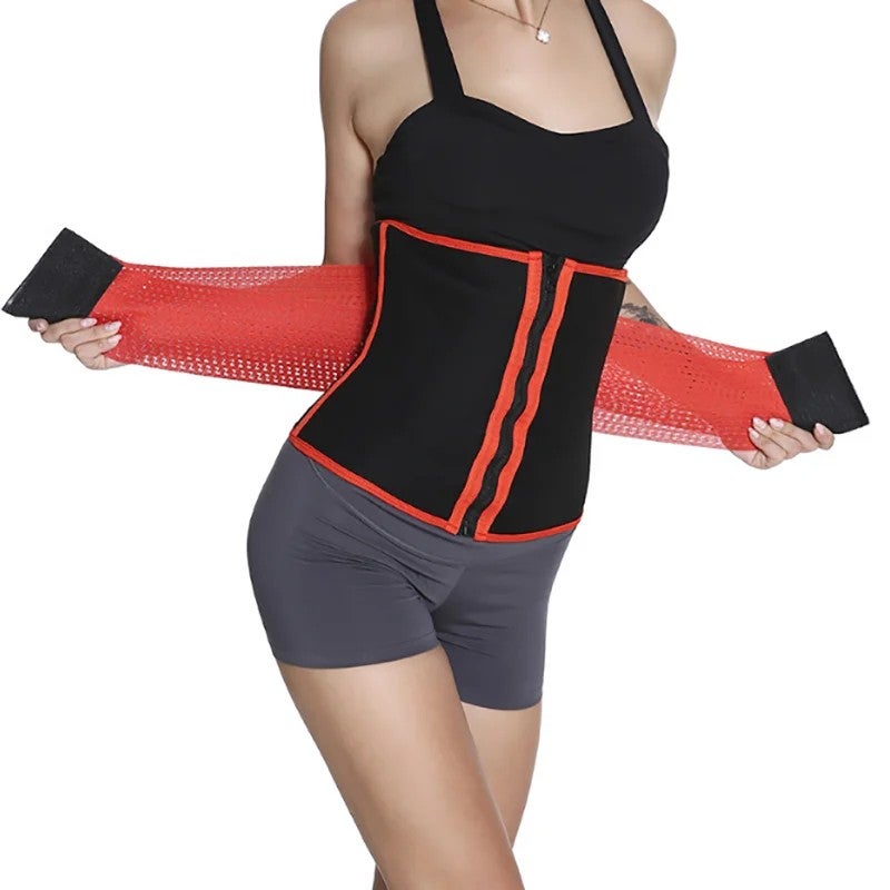 Bluejw Double Compression Waist Trimmer Body Shaper with Latex Slimming Belt - Tummy Control Waist Trainer Shapewear - Image 3