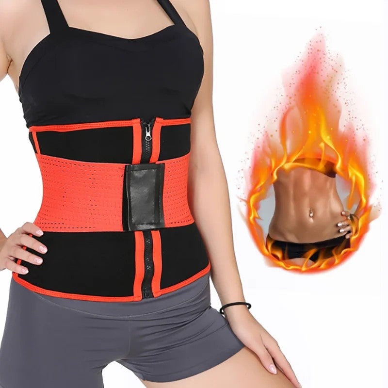 Bluejw Double Compression Waist Trimmer Body Shaper with Latex Slimming Belt - Tummy Control Waist Trainer Shapewear - Image 1