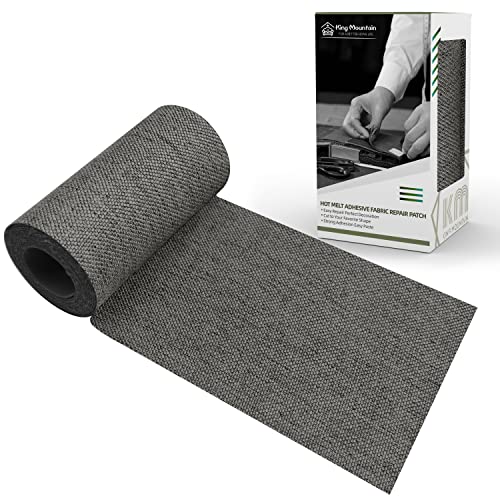 King Mountain Premium Linen Fabric Ironon Repair Patch Kit 3x60 with Backing Glue Decorative Patch for Inside  Outside Fabric Repair Linen Grey Coffee