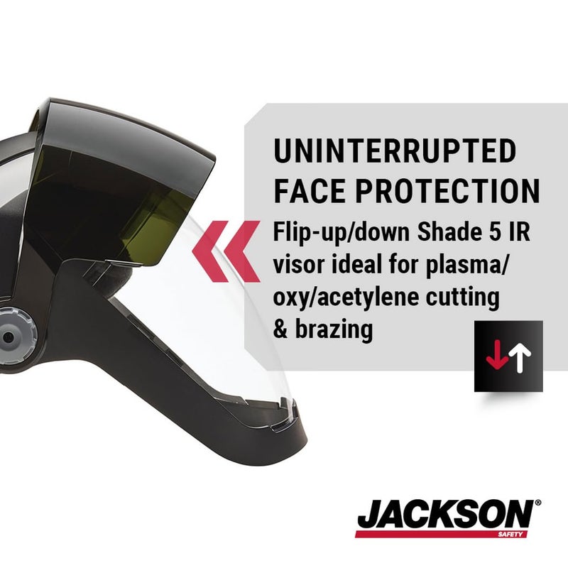 Jackson Safety QUAD 500 Series Face Shield - Clear Anti-Fog Window with Chin & Side Guard Protection - ANSI Z87.1 + High Impact & OSHA Compliant - (Available in Multiple Styles & Headgear Options) - Image 4