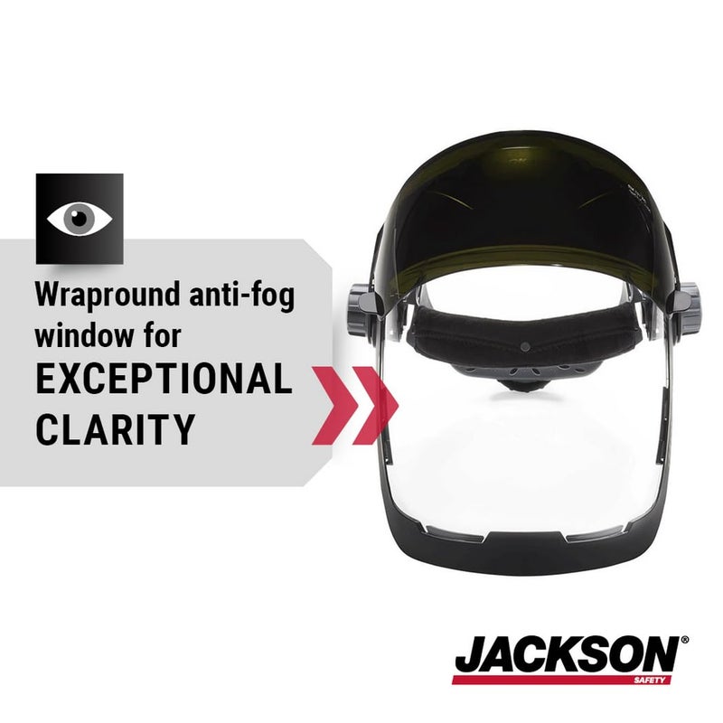 Jackson Safety QUAD 500 Series Face Shield - Clear Anti-Fog Window with Chin & Side Guard Protection - ANSI Z87.1 + High Impact & OSHA Compliant - (Available in Multiple Styles & Headgear Options) - Image 5