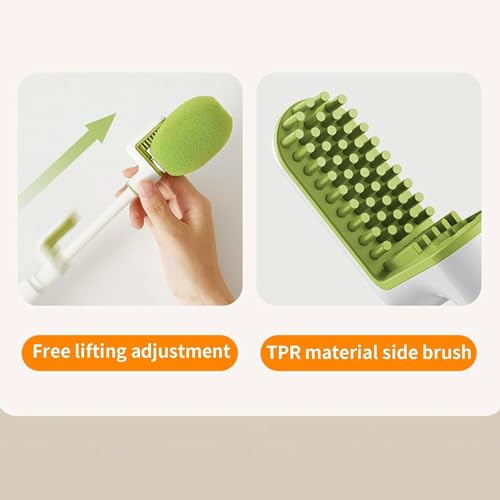 KPNG 3-in-1 Bottle Cleaner Groove Brush for Narrow Neck Bottles, Long Handle Water Scrubbing, Crevice with Straw Brush, Cleaning for Sports (Green/Pack of-1) - Image 3