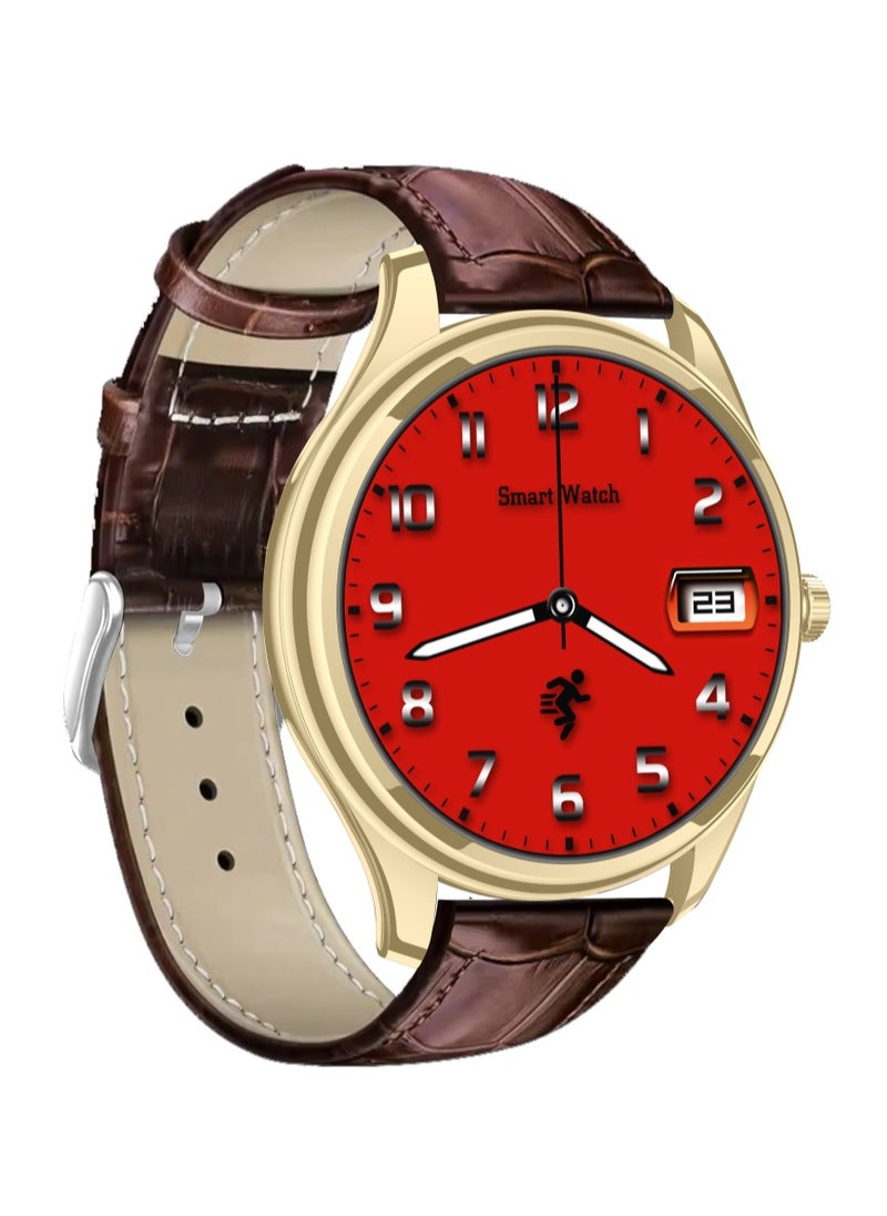 Hommtel - GT5 Ultrathin Smartwatch - Brown & Gold Edition with 1.53" AMOLED Display, NFC, AI Voice Assistant, and Multi-Sport Modes - Image 1