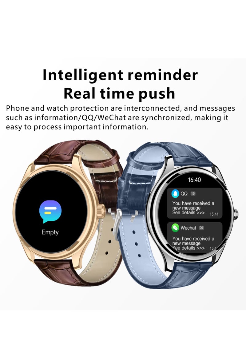 Hommtel - GT5 Ultrathin Smartwatch - Brown & Gold Edition with 1.53" AMOLED Display, NFC, AI Voice Assistant, and Multi-Sport Modes - Image 1