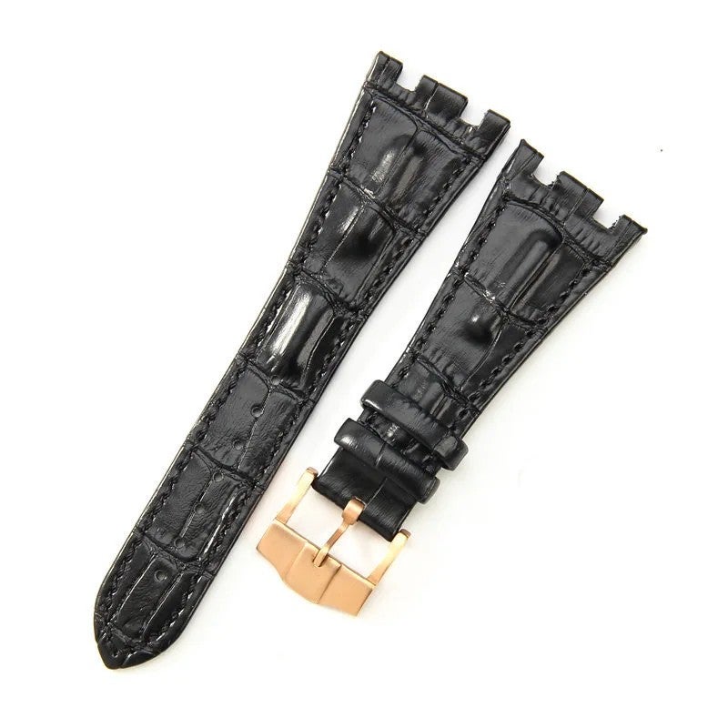 Bluejw Direct Sales Replacement Watch Strap – 28mm Crocodile-Embossed Genuine Leather Wrist Band for Smart Watch, Easy to Replace the Watch Strap - Image 1