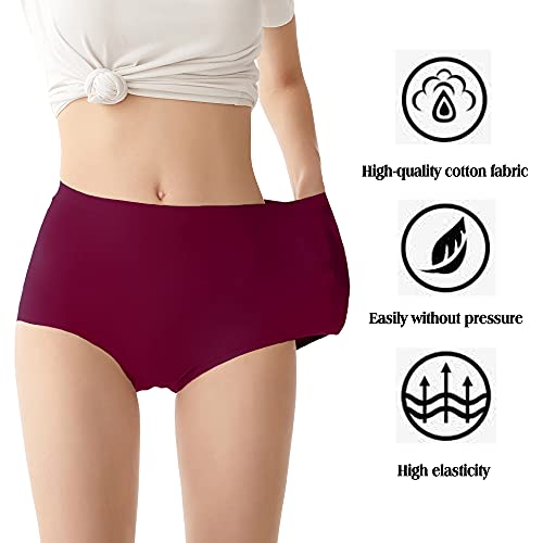 FallSweet No Show High Waist Briefs Underwear for Women Seamless Panties Multi Pack (multi 5 (5-pack), Large) - Image 3