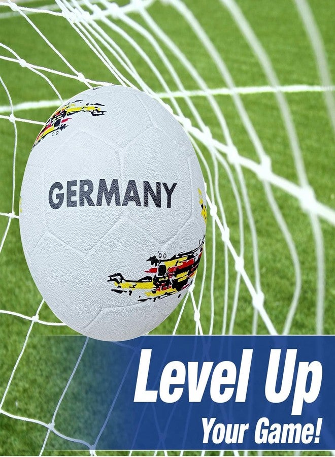 vickytransform Vicky Transform Germany Football Rubber Moulded Stitched Butyl Bladders Soccer Ball for Seniors Beginners Recreational Training Matches - White,(Needle Included) - Image 4