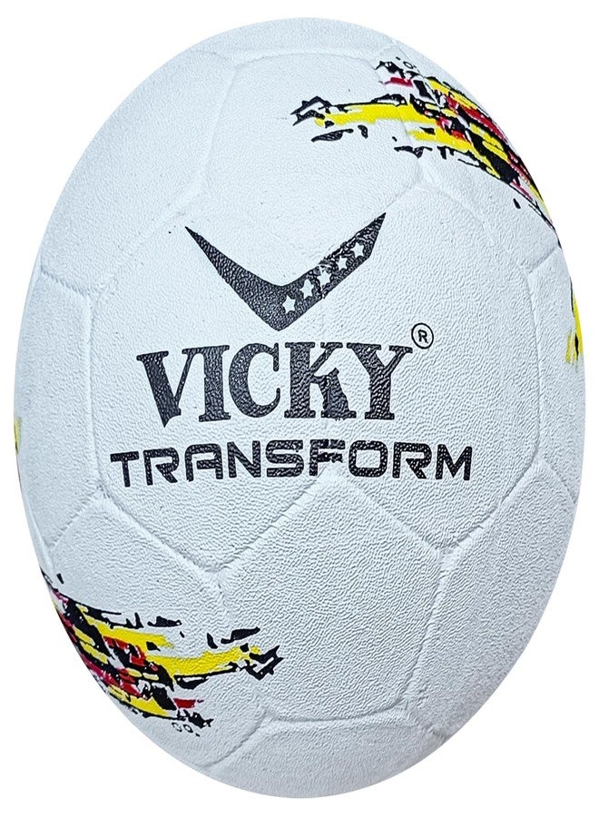 vickytransform Vicky Transform Germany Football Rubber Moulded Stitched Butyl Bladders Soccer Ball for Seniors Beginners Recreational Training Matches - White,(Needle Included) - Image 1