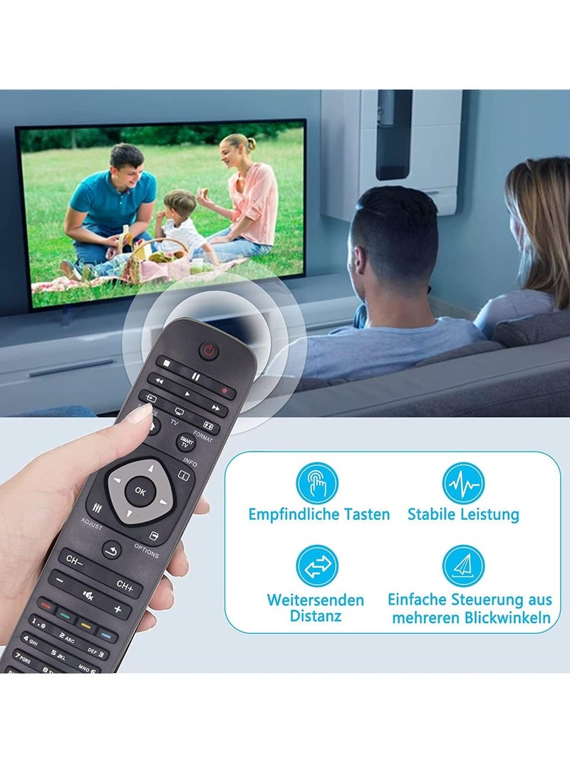 ELTRAZONE Replacement Remote Control for Philips, Universal Remote Control for Philips Smart TV Compatible with Philips 40PFL5007H/12 40PFL5007K/12 40PFL5007T/12 with battery - Image 5