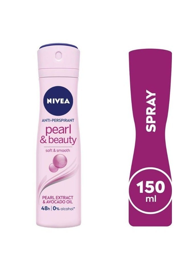 Nivea Antiperspirant Spray For Women Pearl & Beauty 150 Ml ( Packaging may vary) - Image 2