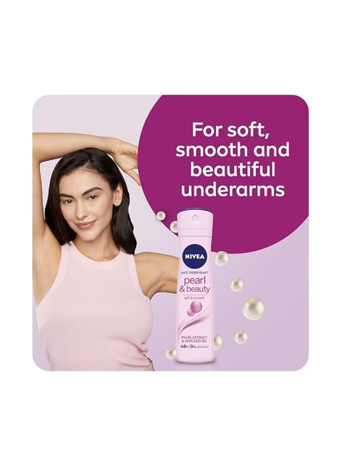 Nivea Antiperspirant Spray For Women Pearl & Beauty 150 Ml ( Packaging may vary) - Image 5