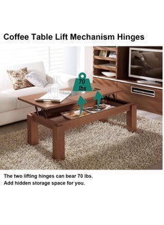 Excefore Folding Lift Up Top Coffee Table Hinge, 2 Pair Coffee Table Spring Hinge, Adjustable Table Top Lifting Frame, Spring Standing Desk Frame, for Coffee Table Furniture Accessories  - Image 2