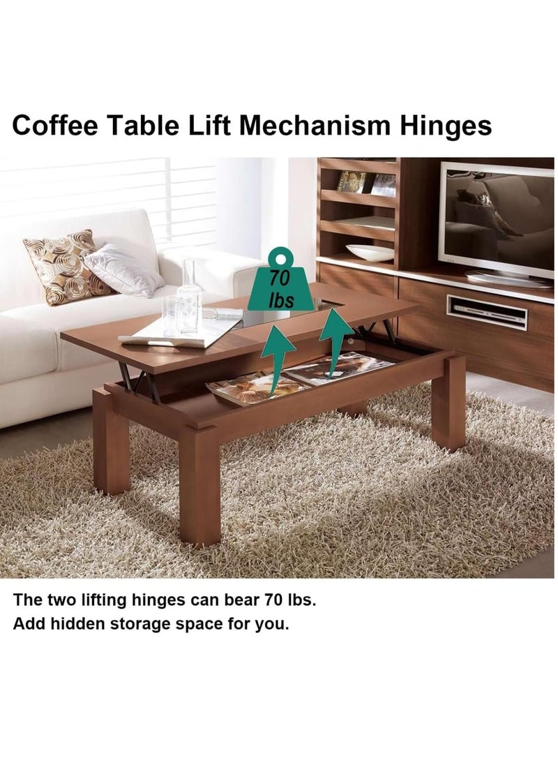 Excefore - Folding Lift Up Top Coffee Table Hinge, 2 Pair Coffee Table Spring Hinge, Adjustable Table Top Lifting Frame, Spring Standing Desk Frame, for Coffee Table Furniture Accessories - Image 1