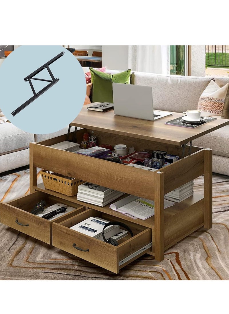 Excefore - Folding Lift Up Top Coffee Table Hinge, 2 Pair Coffee Table Spring Hinge, Adjustable Table Top Lifting Frame, Spring Standing Desk Frame, for Coffee Table Furniture Accessories - Image 1