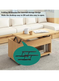 Excefore Folding Lift Up Top Coffee Table Hinge, 2 Pair Coffee Table Spring Hinge, Adjustable Table Top Lifting Frame, Spring Standing Desk Frame, for Coffee Table Furniture Accessories  - Image 3