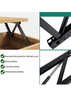 Excefore Folding Lift Up Top Coffee Table Hinge, 2 Pair Coffee Table Spring Hinge, Adjustable Table Top Lifting Frame, Spring Standing Desk Frame, for Coffee Table Furniture Accessories  - Image 4