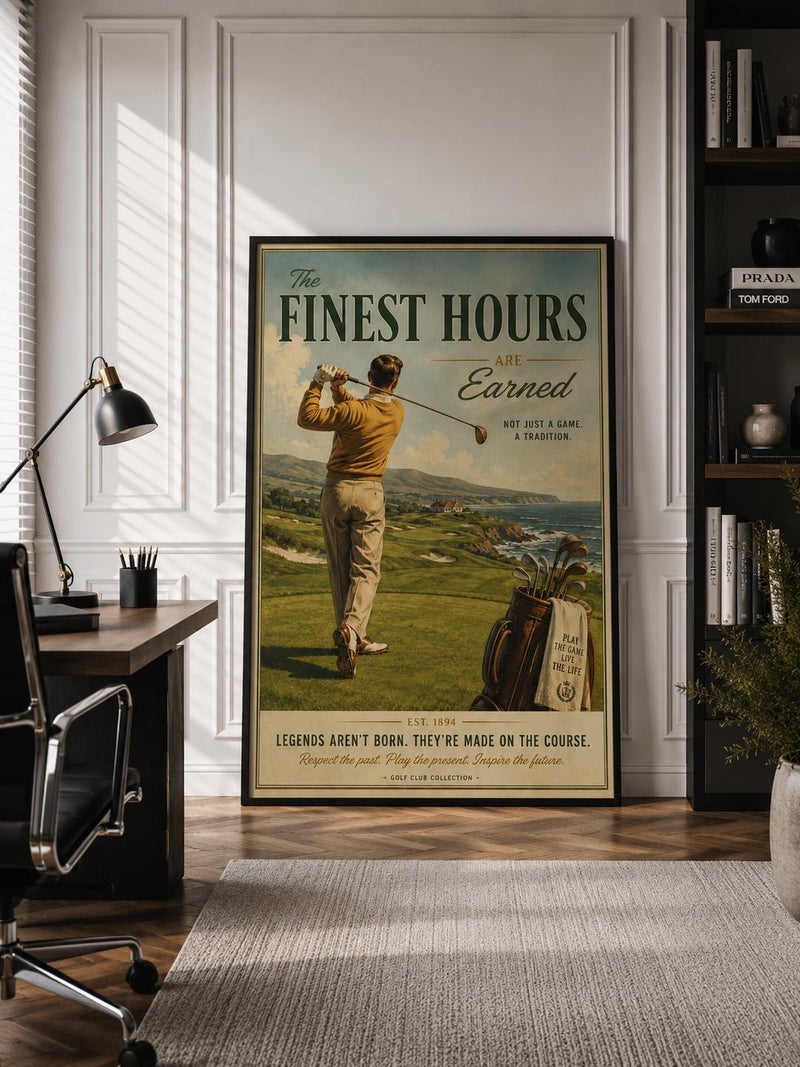 TNESSENTIAL Vintage Coastal Golf Landscape Poster Print, Golf Course Wall Art - Image 2