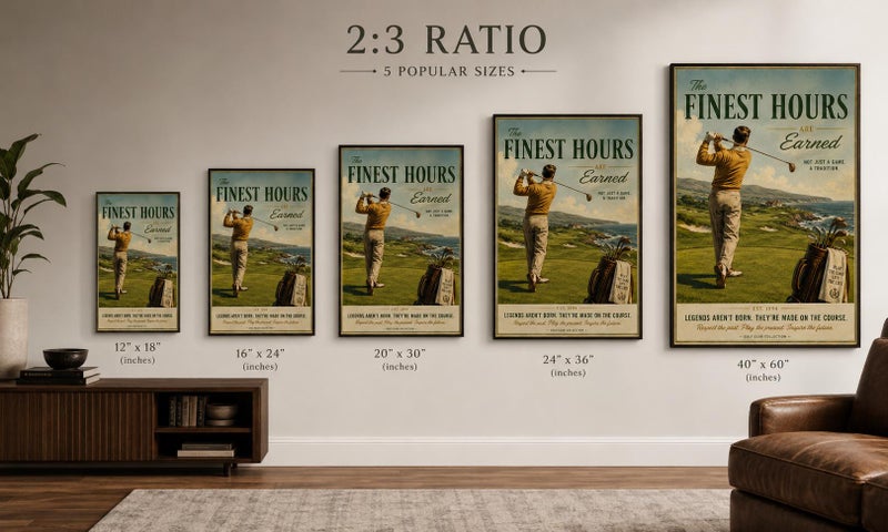 TNESSENTIAL Vintage Coastal Golf Landscape Poster Print, Golf Course Wall Art - Image 4