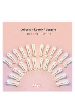 Generic Plastic Clothespins Laundry Clothes Pins Traceless Clothes Pegs, Bag Clips, Food Package Clip, with Lovely Cat Claw Pattern for Hanging Clothes, Traceless Clothes Pegs Snack Bags Clips 24 Pack  - Image 5
