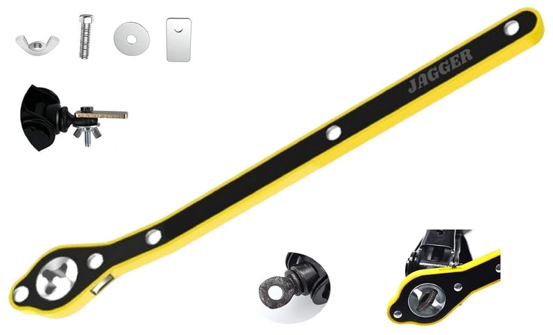 JAGGER JAG240 Original Universal Car Jack Ratchet Wrench | 360 Forward and Reverse knob Labor Saving Design | Scissor Jack Lift Speed Handle Tool (Black Scissor Jack with Ratchet [ 3 TON ]) - Image 2