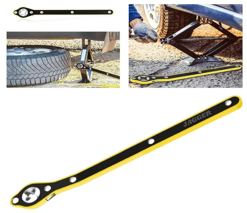 JAGGER JAG240 Original Universal Car Jack Ratchet Wrench | 360 Forward and Reverse knob Labor Saving Design | Scissor Jack Lift Speed Handle Tool (Black Scissor Jack with Ratchet [ 3 TON ]) - Image 3