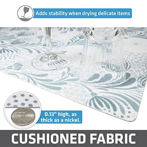 Drymate Premium Luxury Shelf & Drawer Liner, Thick Cushioned Fabric, Non-Adhesive, Absorbent, Waterproof, Slip-Resistant, Liners for Kitchen Cabinets, Cupboards (USA Made)(12”x59”)(2-Pack)(Light Blue) - Image 5