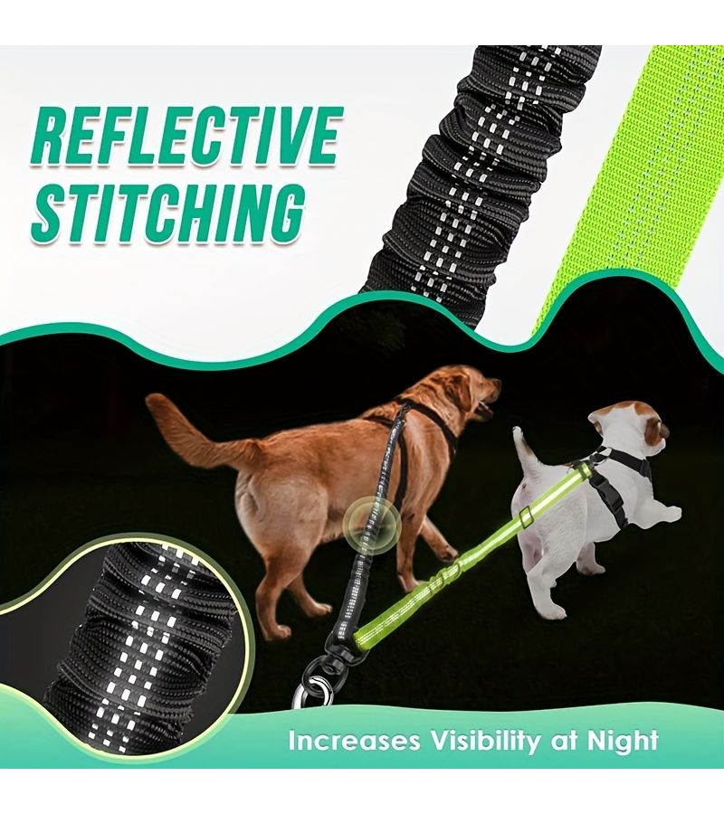 Black Light Blue Double Ended Dog Leash for Two Dogs Outing - Image 5