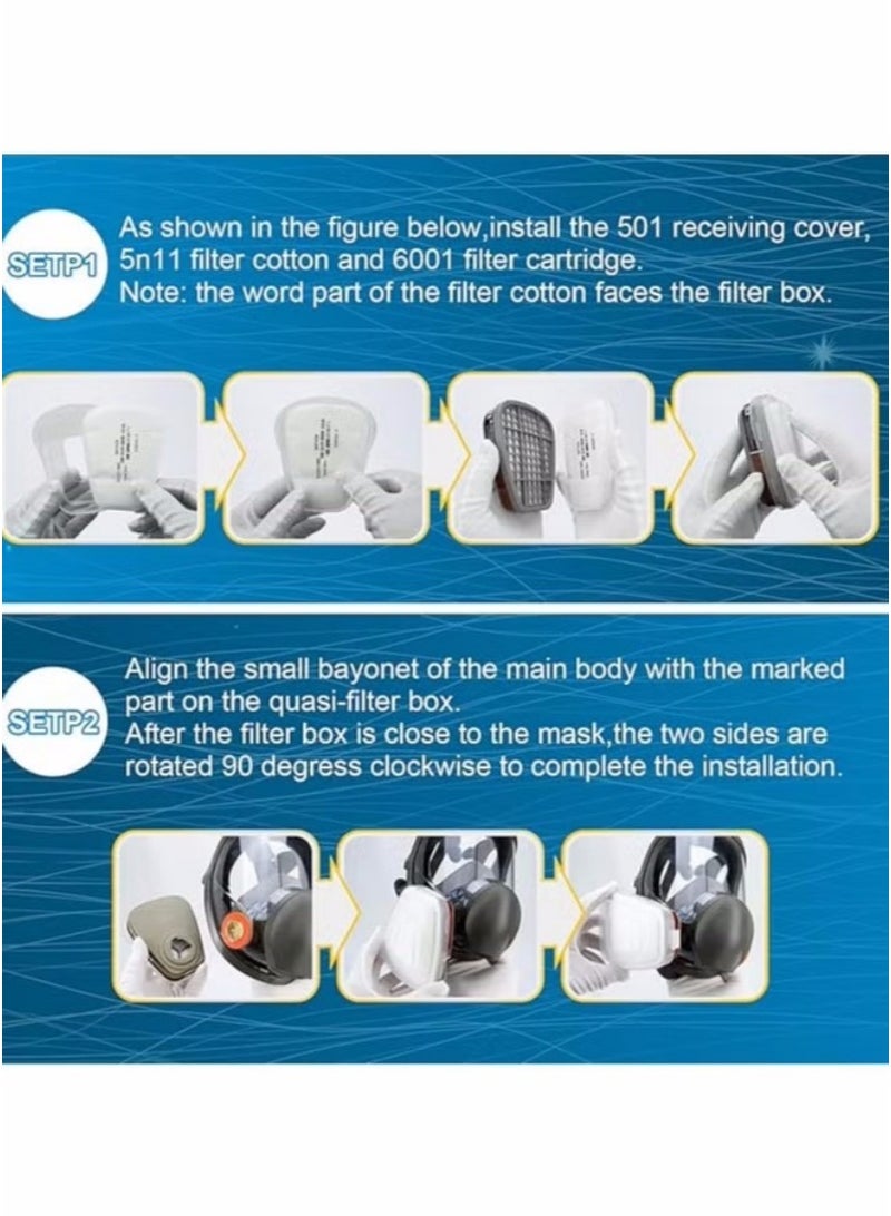 Gas Mask for Painting, Dust, Chemicals, Pesticides, Renovation Dust, Sanding, and Firefighting – Multi-Functional Protective Respirator - Image 4