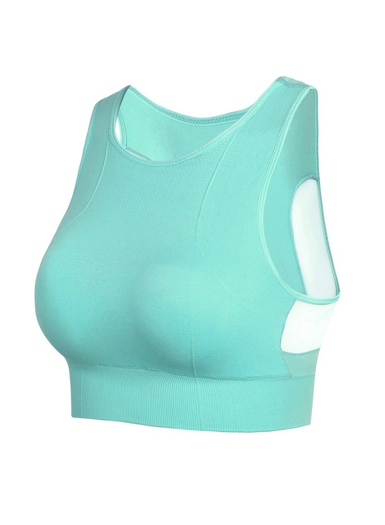AROAQ Full Coverage Longline Sports Bra, Shockproof Fitness Yoga Running Sports Bra,  Seamless Quick-drying Medium Impact Push Up Tank Top For Yoga Gym Workout, (Size XL, Green) - Image 1