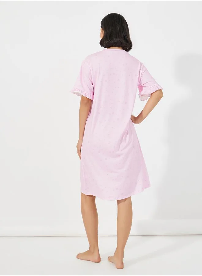 Styli Oversized Slogan Print Round Neck T-Shirt