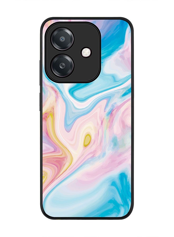 Stylizedd For Oppo A3x 4G / A3 4G Case,Slim fit Camera Protection, Shockproof Thin Phone cover - Marble Print Aqua - Image 1