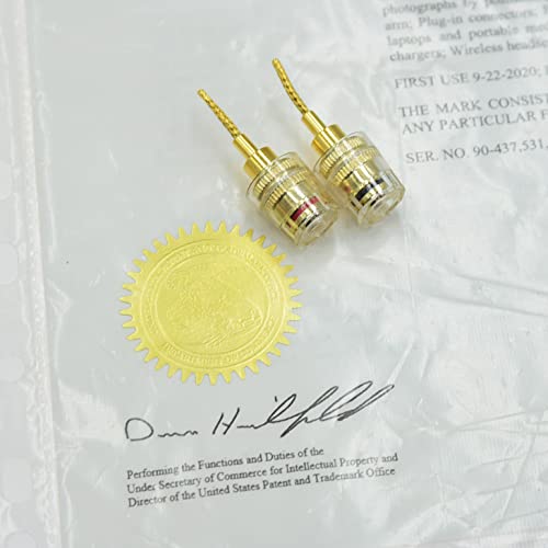 Arklove 2-Pack Gold Plated 24K 4mm Female to 2mm Pin Banana Adapter for Spring Loaded Speaker Terminals - Image 2