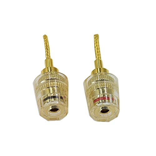 Arklove 2-Pack Gold Plated 24K 4mm Female to 2mm Pin Banana Adapter for Spring Loaded Speaker Terminals - Image 1