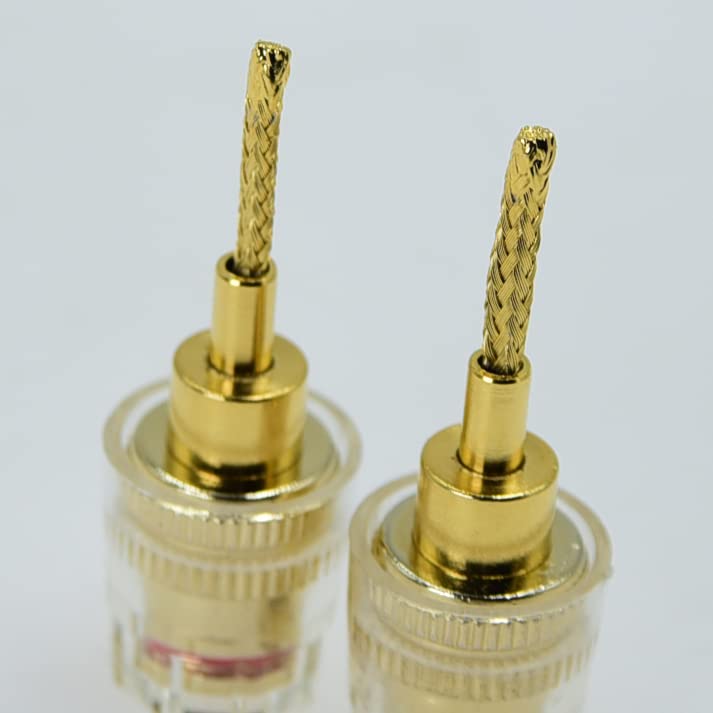 Arklove 2-Pack Gold Plated 24K 4mm Female to 2mm Pin Banana Adapter for Spring Loaded Speaker Terminals - Image 5