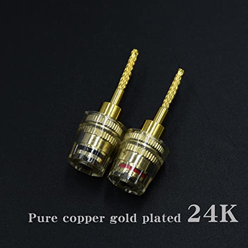 Arklove 2-Pack Gold Plated 24K 4mm Female to 2mm Pin Banana Adapter for Spring Loaded Speaker Terminals - Image 4