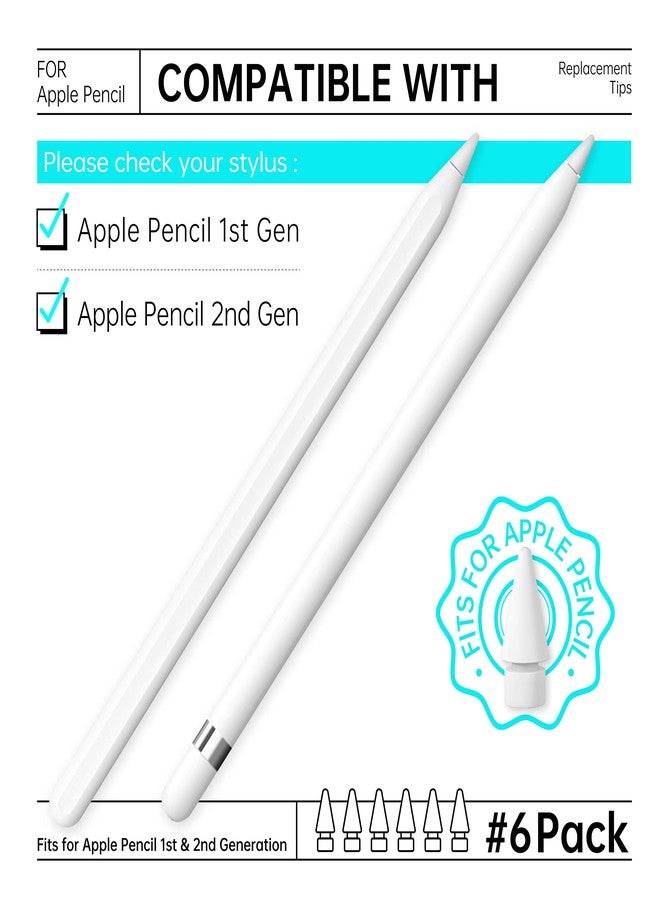 OASO Pencil Tips Replacement for Apple Pencil 1st Gen 2nd Generation (6 Pack), Pen Nibs Compatible with iPad Pencil. - Image 2