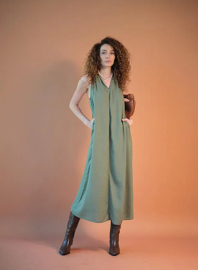 فيرجيو فستان فيرجيو كتان بظهر متقاطع