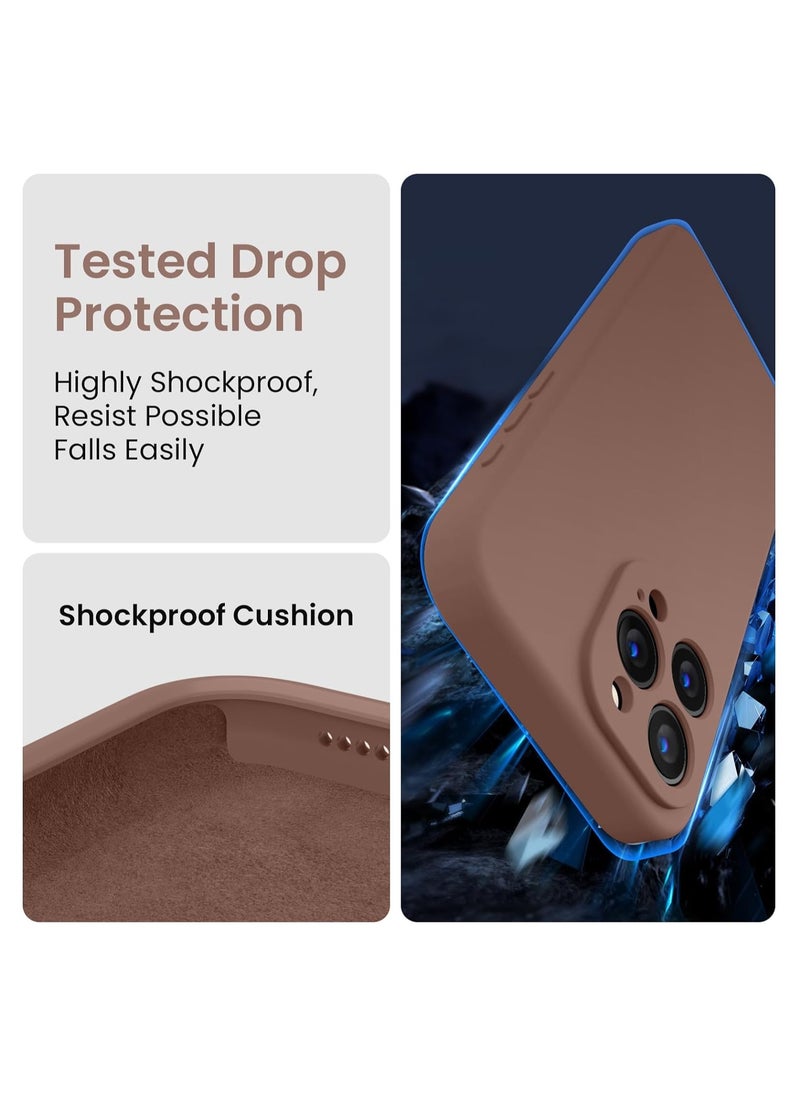 ELTRAZONE - Designed for iPhone 15 Pro Max Case, Silicone Upgraded [Camera Protection] for iPhone 15 ProMax Case with [2 Screen Protectors], Anti-Scratch Microfiber Lining, 6.7 inch, Light Brown - Image 1