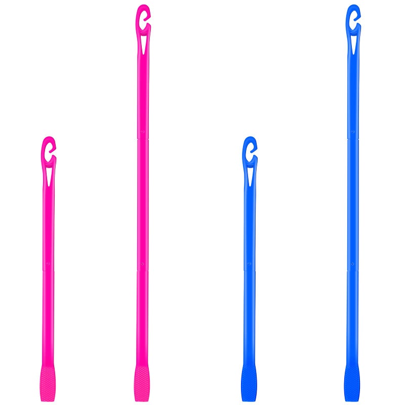 Yilloog 4 Pcs Heatless Curls Hook Spiral Curlers for Long Wave Styling Hair in 13. 8 and 22 Inch Lengths(Blue, Rose Red) - Image 1