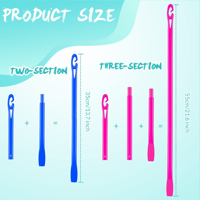 Yilloog 4 Pcs Heatless Curls Hook Spiral Curlers for Long Wave Styling Hair in 13. 8 and 22 Inch Lengths(Blue, Rose Red) - Image 2