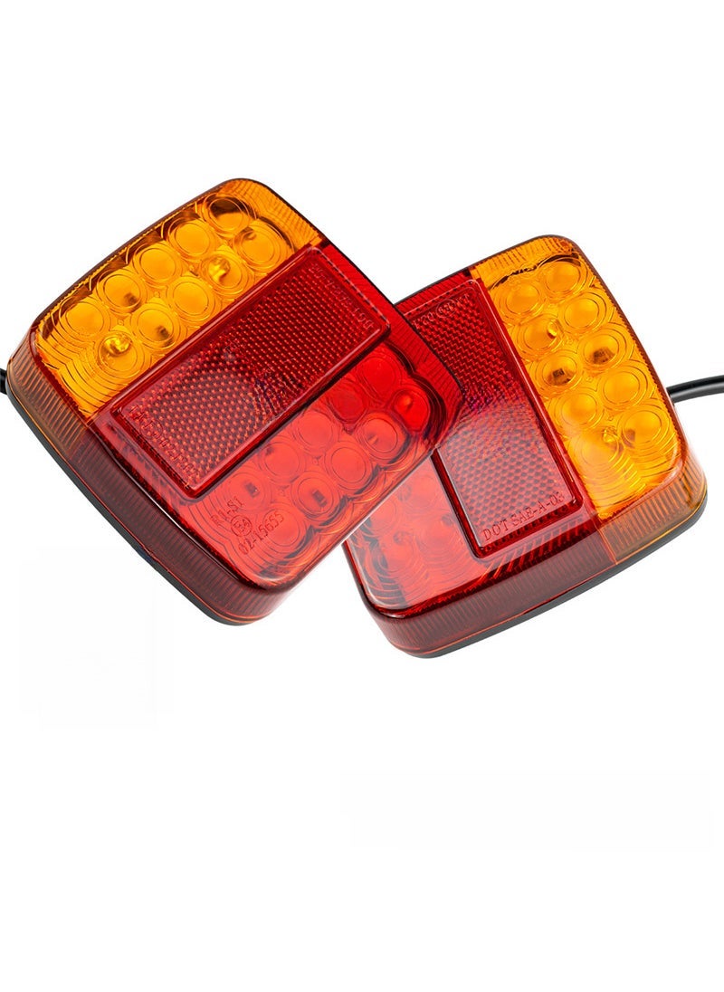 Loquat 12V 26-LED Waterproof RV Tail Light Red and yellow shell