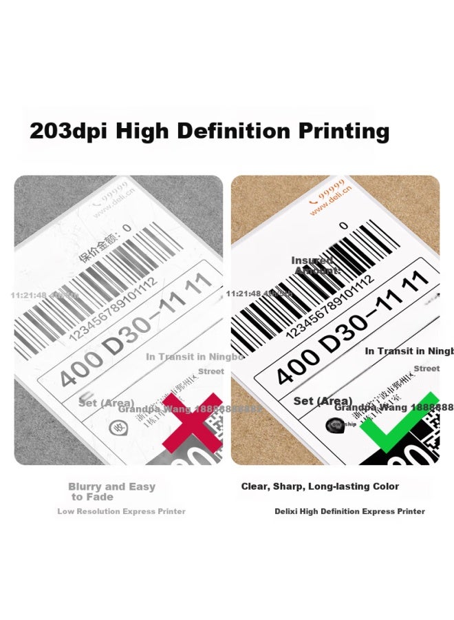 Deli Ge382w High-speed Express Printer Single-sheet Thermal Printing, 80mm Warehouse Logistics Commercial Office Adhesive Barcode Label Printer, Bluetooth Versio - Image 3