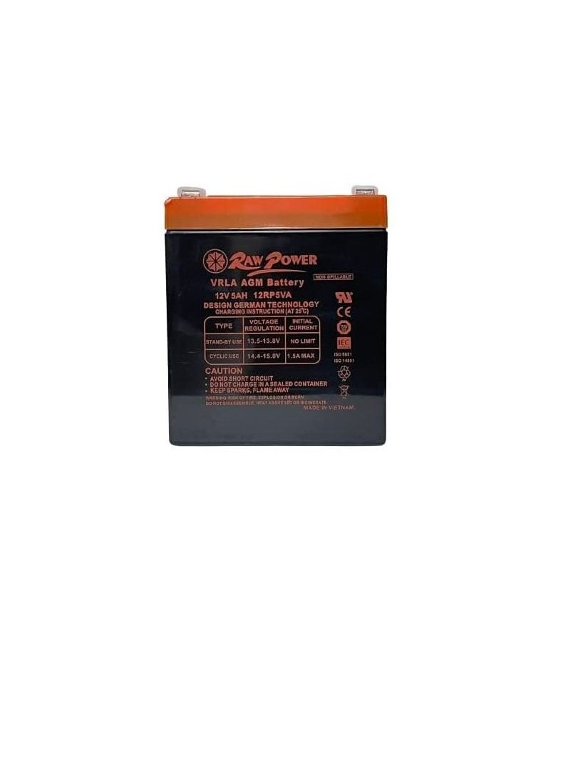 Raw Power RawPower VRLA AGM Non Spillable Battery Made in Vietnam (12V 5AH)  - Image 2