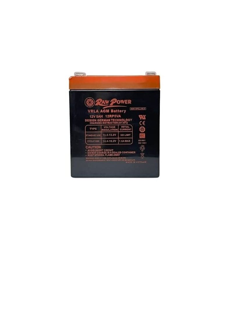 Raw Power RawPower VRLA AGM Non Spillable Battery Made in Vietnam (12V 5AH)  - Image 1