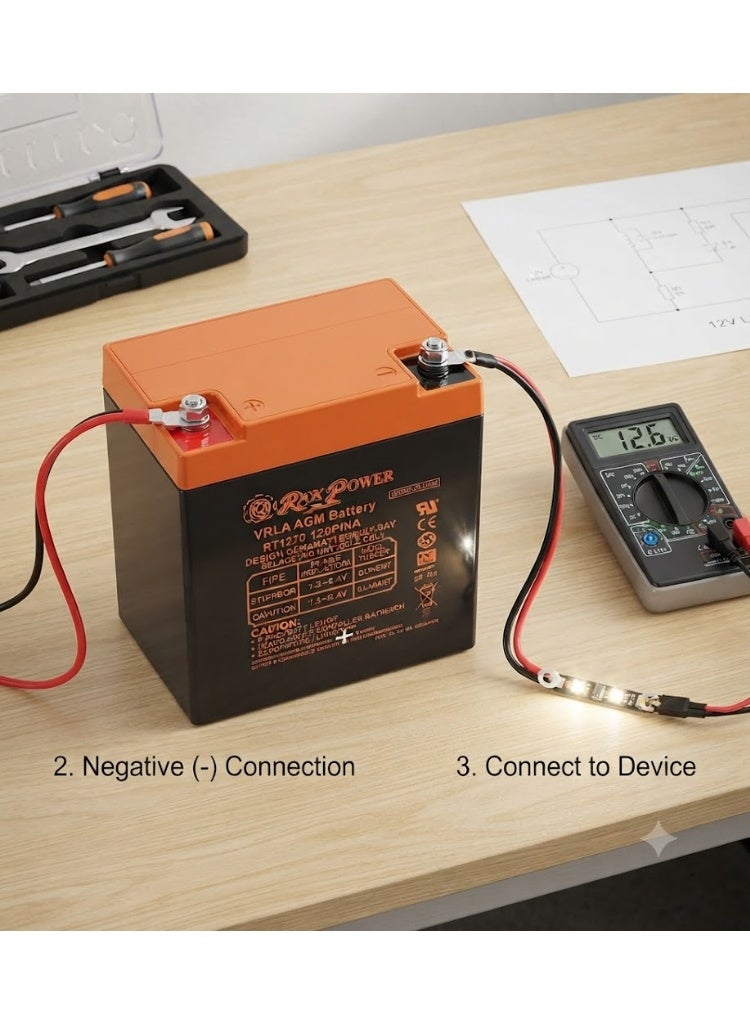 رو باور RawPower VRLA AGM بطارية غير قابلة للانسكاب مصنوعة في فيتنام (12V 5AH) - Image 2