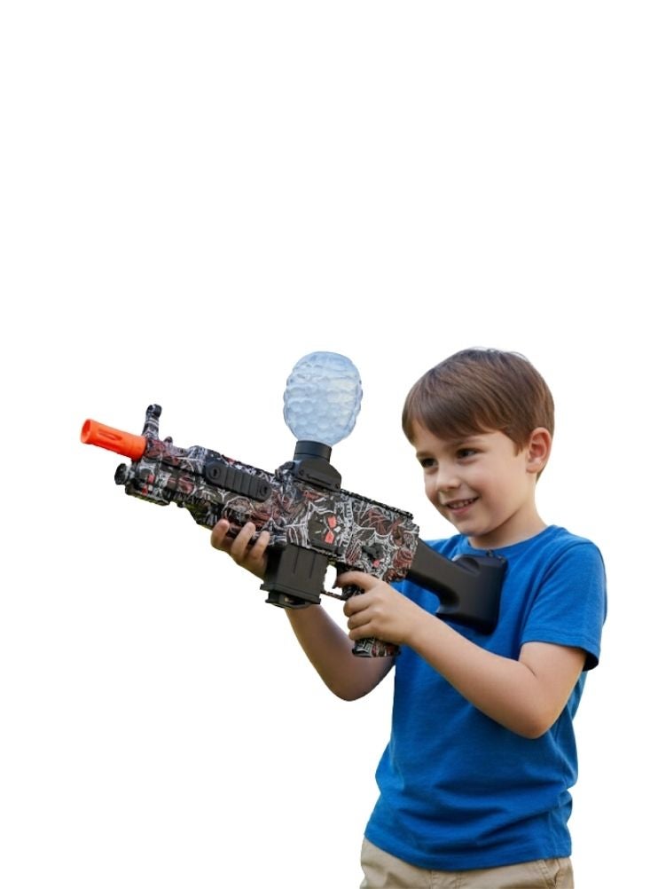 Premium ACE Shooting Toy Gun with Camouflage Design – Black & Red Long-Range Foam Ball Blaster with Hopper - Image 2