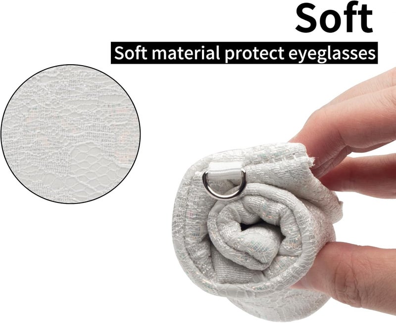 Face Shadow Double Glasses Case Soft Eyeglass Case For Women Men Squeeze Top Sunglasses Case With Cleaning Cloth - Image 5