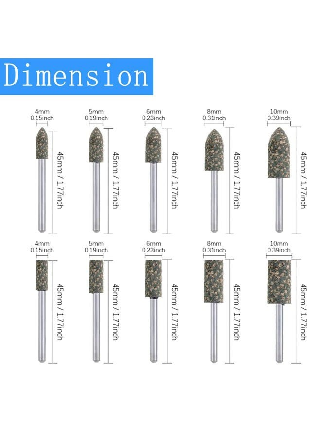 Luo ke 100Pcs Sesame Polishing Bits, 1/8'' Shank Rubber & Abrasive Mounted Polishing Tips for Rotary Tool - Image 2